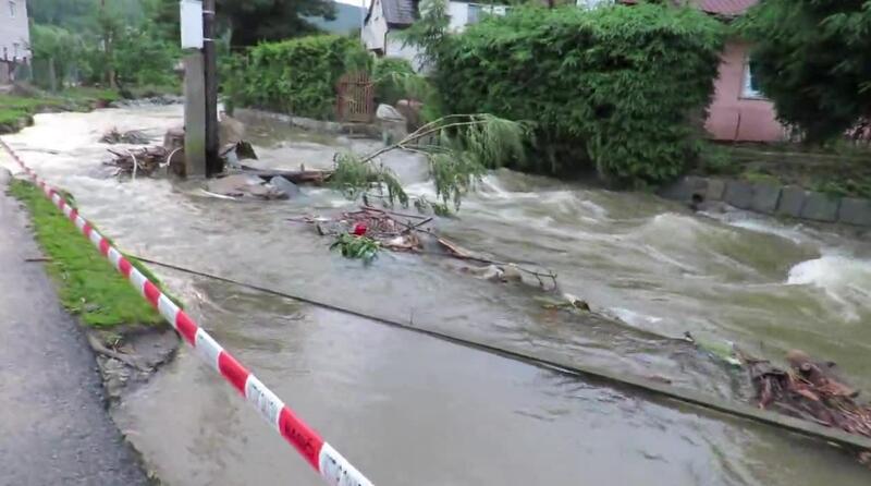 Obec Oskava na Uničovsku v Olomouckém kraji kterou postihla blesková povodeň  8.6. 20